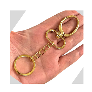 Porte-clés en laiton porte-clés en métal porte-clés rond pour les cadeaux de Noël de Thanksgiving pour la conception de longues pièces - Product Image 1