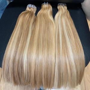 แฮร์วีฟคู่สำหรับผมจริง100กรัมมัดผมแท้สีบลอนด์ผมแท้นุ่มสลวยจากเวียดนาม - Product Image 4