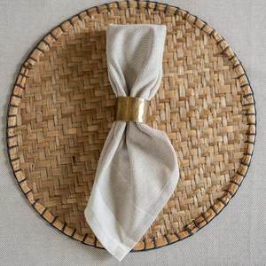 Nouveau Style métal doré vaisselle serviette anneau tendance Design grande taille en laiton porte-serviettes en tissu artisanat - Product Image 1