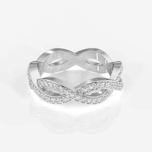 แหวนทองคำ 18K ประดับเพชรโมอิสซาไนต์ทรงกลมแบบเกลียววน - Product Image 4