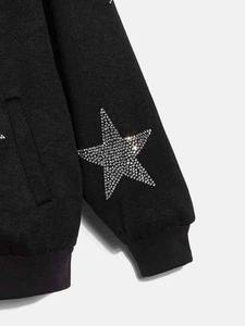 Veste en strass tendance sur mesure légère avec un matériau durable Sweat à capuche unisexe zippé en strass - Product Image 6