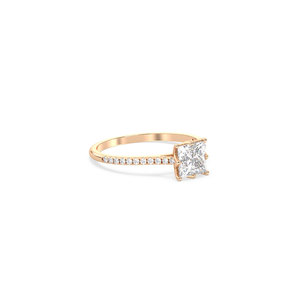 Bague de fiançailles solitaire REYES en or massif 14 carats avec diamant de laboratoire HPHT CVD certifié IGI, bijoux de luxe haut de gamme pour femmes - Product Image 3