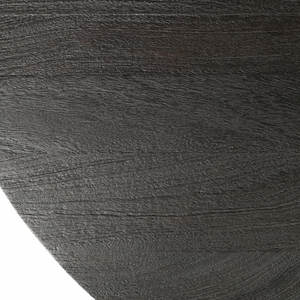 Table à manger industrielle ronde en bois massif brun avec base en métal doré, table de cuisine moderne en bois de manguier avec finition texturée brune - Product Image 3