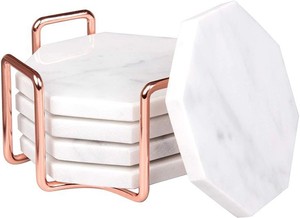 Posavasos de té de mármol Vintage 2025 antiguo oscuro fabricante al por mayor posavasos de té de mármol de mesa hecho a mano de nuevo diseño - Product Image 3