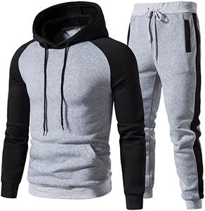 Derniers modèles de vêtements de jogging d'entraînement pour hommes Camo Color Block Hoodie Jogger Sets 100% Cotton New Solid Brand Tracksuits OEM - Product Image 6