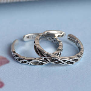 NOVAMART Fine 925 Sterling Silver Knotted <b>Toe</b> <b>Rings</b> Diamond and Zircon Set for Engagement Wedding Wholesale Export - Product Image 2
