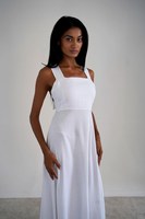 Robe longue blanche 100% lin, écologique, respirante, unie, teinte, mignonne, douce, bohème, vintage, à fines bretelles, lavable, naturelle