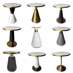 Paslanmaz Çelik Ayaklı ve Mermer Üstlü Ticari Restoran Masası, Otel ve Dış Mekan Kullanımı için Modern Tasarım - Product Image 4