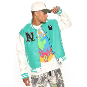 Uniformes de baseball personnalisés en chenille 100% laine avec broderie personnalisée, veste de baseball en coton de couleur personnalisée pour hommes - Product Image 1