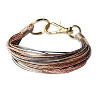 Bracelets larges tressés multicouches en cuir véritable, faits main, style vintage punk, pour femme, accessoire de mode moderne, Star Crafts India