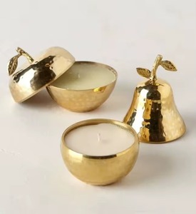 Metal Elegant Peach Shaped Candle Holder Shinny Gold Finish Festive Season Wedding Party Table Centerpiece Home Decoration - Product Image 5