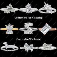 Bague de déclaration originale de qualité supérieure en forme de pigeon avec diamant de laboratoire fantaisie et moissanite, monture en or
