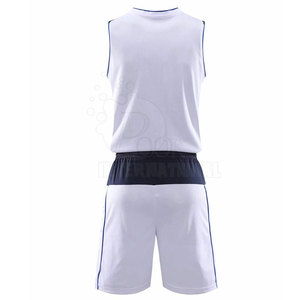 Hot Sale High Quality Men Basketball Jersey Uniform Trendy Style White And Blue Basketball Uniform - Product Image 2