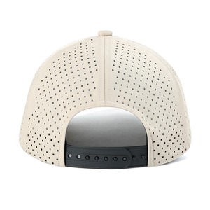 Low MOQ Custom 6-Panel Waterproof Polyester Perforated Golf Hat Cap Quick Dry Laser Cut Hole Fashion Style Sports Unisex - Product Image 4