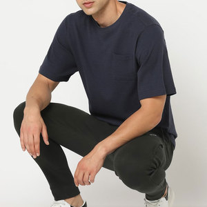 Vêtements de rue à la mode grande taille col rond personnalisé solide couleur unie T-shirt premium en gros coton fait Gym T-shirt - Product Image 1