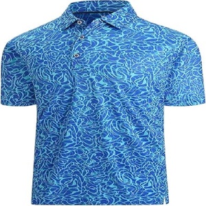 High Quality Men's Golf Short Sleeve for Polo Shirt 100% Cotton Moisture Wicking Anti-Wrinkle Performance 3D Printed Design - Product Image 3