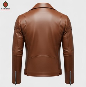 Chaqueta Bomber de Cuero Sintético Marrón Desgastado Hecha a Mano para Hombre, Diseño Clásico Estilo Café Racer - Product Image 6