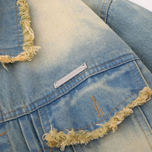 แจ็กเก็ตยีนส์สำหรับผู้ชายเสื้อแจ็กเก็ตผ้ายีนส์ลายปักสไตล์วินเทจ - Product Image 3