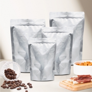 100 Sachets Doypack en Aluminium Alimentaire Argentés avec Fermeture Zip - Product Image 1
