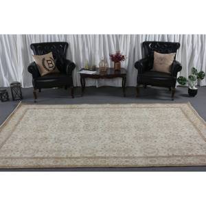 พรมขนสัตว์สีเบจสีน้ำตาล6x9ft แฮนด์เมดสไตล์คลาสสิกงานเย็บปะติดด้วยสี่เหลี่ยมผืนผ้าแบบตุรกีสำหรับห้องนั่งเล่นยางข้างเตียงสำหรับวัยรุ่น - Product Image 3