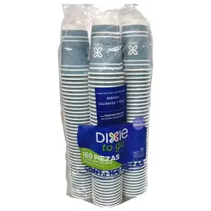 Dixie To Go Disposable Paper Cups with Lids, 12 oz, Multicolor, 60 Count