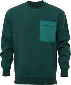 Sudadera de cuello redondo Lisa personalizada al por mayor para hombre detalle de bolsillo jersey con hombros caídos ropa de calle Sudadera con capucha de moda - Product Image 1