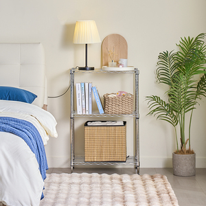 MZG Small 750 lbs 3 Tier Storage <b>Shelves</b> <b>Wire</b> Mesh Shelving Unit Standing Metal Utility Rack Narrow <b>Wire</b> Rack for Bedroom - Product Image 3