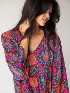 2024 nouveau été en gros moderne élégant femmes Sexy vêtements dames à manches longues cheville longueur imprimé fleuri longue Maxi robe - Product Image 5