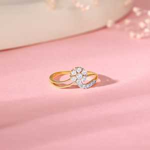 Bague élégante en diamant cultivé en laboratoire avec marguerite dorée pour femme, bijoux de luxe, conception étincelante, idéale pour les fiançailles, cadeau de mariage - Product Image 6