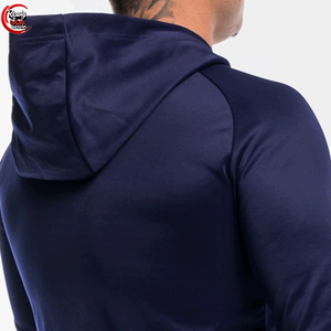 Sudadera con capucha de algodón 100% de 400gsm de peso pesado para hombre, patrón estampado polar de invierno con diseño de bolsillo sin cuerdas, teñido liso - Product Image 6