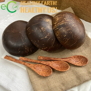 100% Handmade and Natural Coconut Shell Bowl for Candle/ Coconut Shell Salad Bowl With Engrave Laser Logo Made in Eco2go Vietnam - Product Image 3
