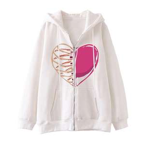 Fermeture éclair femmes serrure sweats vêtements sweats à capuche imprimé surdimensionné à capuche femme grande taille à manches longues fermeture éclair à capuche 2025 vêtements - Product Image 3