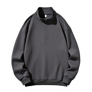 320 GSM décontracté demi-fermeture éclair sweat poids lourd coton Poly mélange solide conception support lâche fermeture éclair impression numérique pour l'automne - Product Image 1