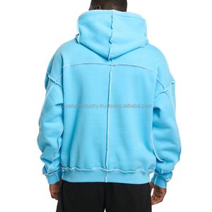 Sudadera con Capucha Reversible para Hombre, Estilo Y2K, Corte Cuadrado, Tejido Grueso, con Costuras Invertidas y Hombros Caídos - Product Image 4