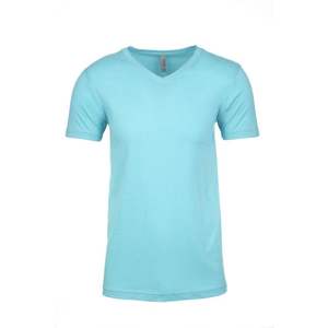 Camiseta ajustada con cuello en V para hombre de primera calidad 1x1 Baby Rib Cotton and Bamboo Fiber Camiseta con cuello en V para hombre - Product Image 1