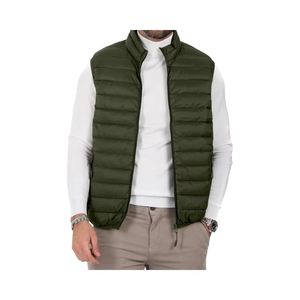 Gilet d'hiver matelassé en toile pour homme, style tendance 2025, fermeture éclair sur le devant, imperméable, respirant, léger, décontracté - Product Image 5