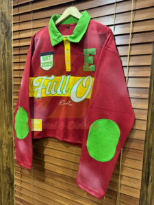 Chemises de rugby 100% coton avec broderie et impression de logo personnalisé Chemises de vacances respirantes en flanelle à motif solide pour l'hiver - Product Image 2