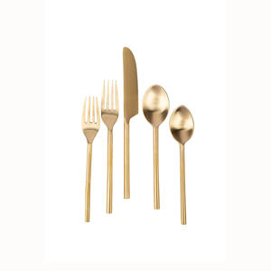 New Arrival Elegant <b>Gold</b> Plated Stainless Steel <b>Cutlery</b> Set Slim Waist Style Flatware for Wedding Restaurant Party - Product Image 6