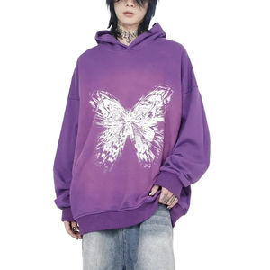 Vente directe d'usine Polyester 100% coton polaire épaisseur en détresse lavé à capuche - Product Image 6