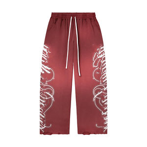 Pantalons de survêtement décontractés à pattes évasées de style hip-hop, nouvelle conception 2026, sur mesure, pour hommes, fabricants de pantalons de jogging pour unisexe - Product Image 3
