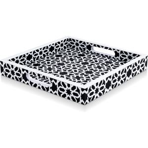 Bandeja de Servir Moderna Multifuncional de Madera Negra, con Asas, para Desayuno, Café, Fiestas, Decoración del Hogar, Ramadán, Frutas - Product Image 6