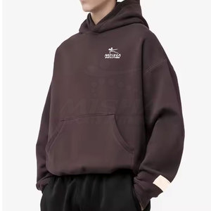 Sweats à capuche surdimensionnés sur mesure unis de haute qualité pour hommes Nouveau design 100% coton pour hommes Sweats à capuche surdimensionnés - Product Image 2