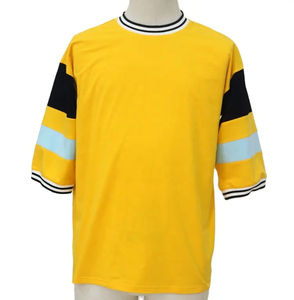 เสื้อยืดผู้ชายผ้าฝ้ายสีทึบทรงโอเวอร์ไซส์ - Product Image 4