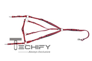 ชุดสายรัดเคลือบพีวีซีสีแดงมีสไตล์และทนทานเชือกแขวนคอม้า - Product Image 3