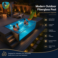 Piscine hors sol en fibre de verre pour maison d'hôtes, conteneur préfabriqué en PRV, chauffée toute saison, pour bain froid et SPA familial extérieur