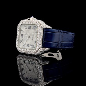 Chất Lượng Cao Cấp Bling Đồng Hồ Ronda Thạch Anh Phong Trào Quay Số Vuông Thép Không Gỉ Sang Trọng Ban Nhạc Với Kim Cương Thiết - Product Image 4