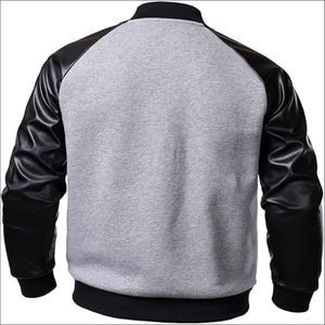 Chaqueta universitaria bordada con estampado personalizado de alta calidad para hombre, chaqueta deportiva informal regular de tela peinada High Street Front - Product Image 3