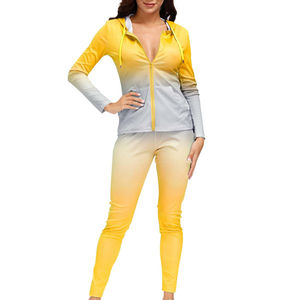 Ensemble de survêtement d'hiver décontracté pour femme en chenille brodée avec logo imprimé numériquement, 100 % coton, séchage rapide, respirant, grandes tailles - Product Image 1