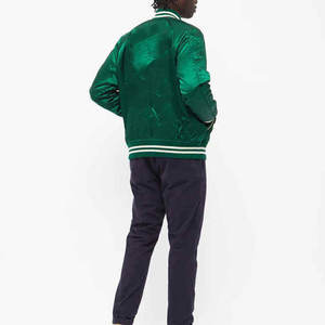 Veste de baseball en satin personnalisée de haute qualité pour homme et femme, style streetwear, veste bomber en polyester - Product Image 3