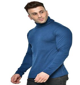 T-shirts grande taille à la mode pour hommes en hiver couleurs personnalisées pull confortable à col long design tissu en jersey de haute qualité respirant - Product Image 5